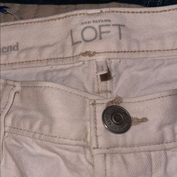 🌹LOFT WHITE CROPPED BOYFRIEND JEANS - Picture 6 of 7